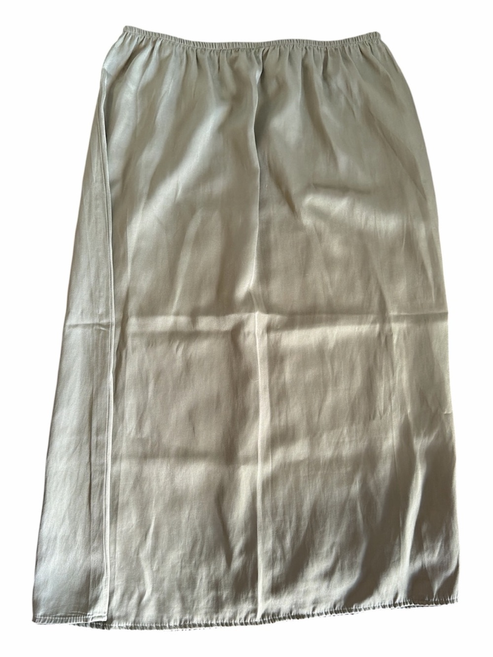 Light Cream Midi Slip Skirt